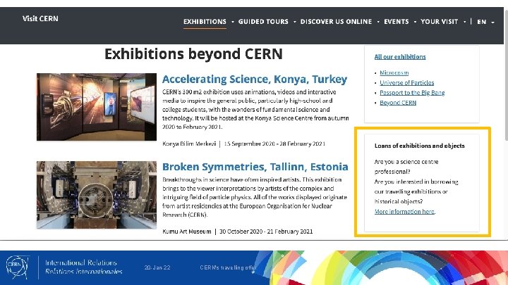 20 -Jan-22 CERN's travelling offer 