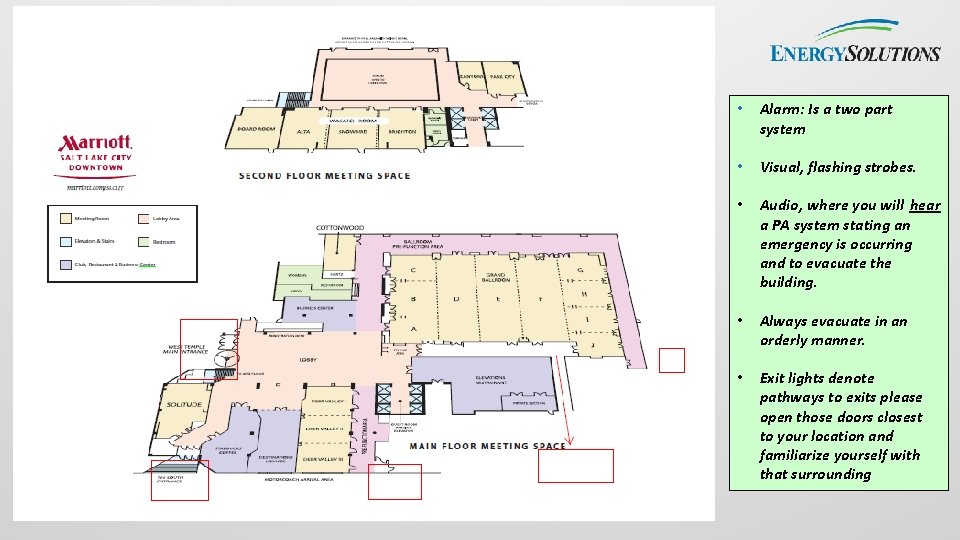  • Alarm: Is a two part system • Visual, flashing strobes. • Audio,