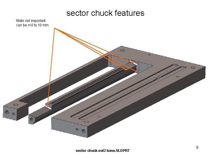 sector chuck features fillets not important can be r=0 to 10 mm sector chuck