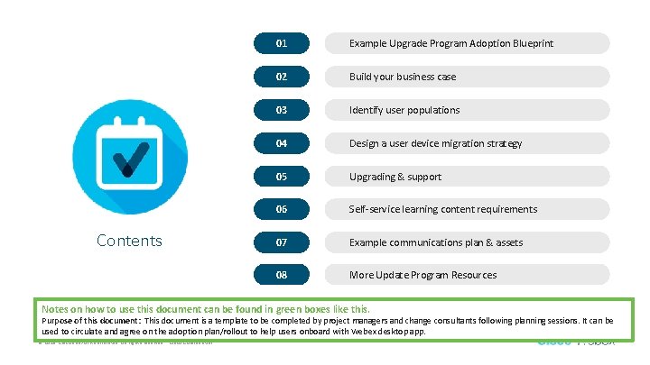 Contents 01 Example Upgrade Program Adoption Blueprint 02 Build your business case 03 Identify