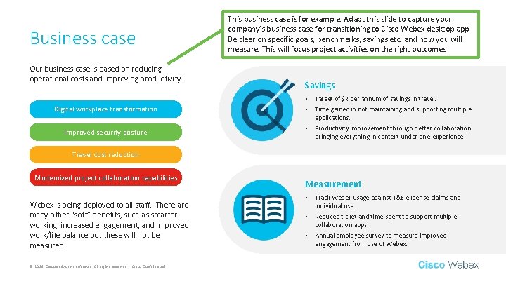 Business case Our business case is based on reducing operational costs and improving productivity.