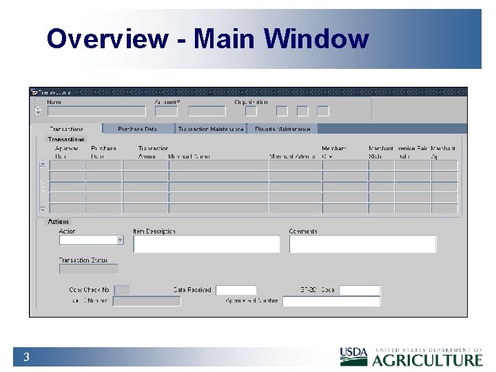 Overview - Main Window 3 