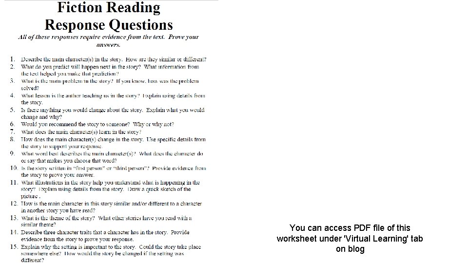 You can access PDF file of this worksheet under 'Virtual Learning' tab on blog