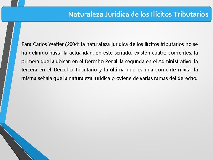 Naturaleza Jurídica de los Ilícitos Tributarios Para Carlos Weffer (2004) la naturaleza jurídica de