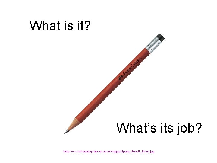 What is it? What’s its job? http: //www. thedailyplanner. com/images/Spare_Pencil_Brwn. jpg 