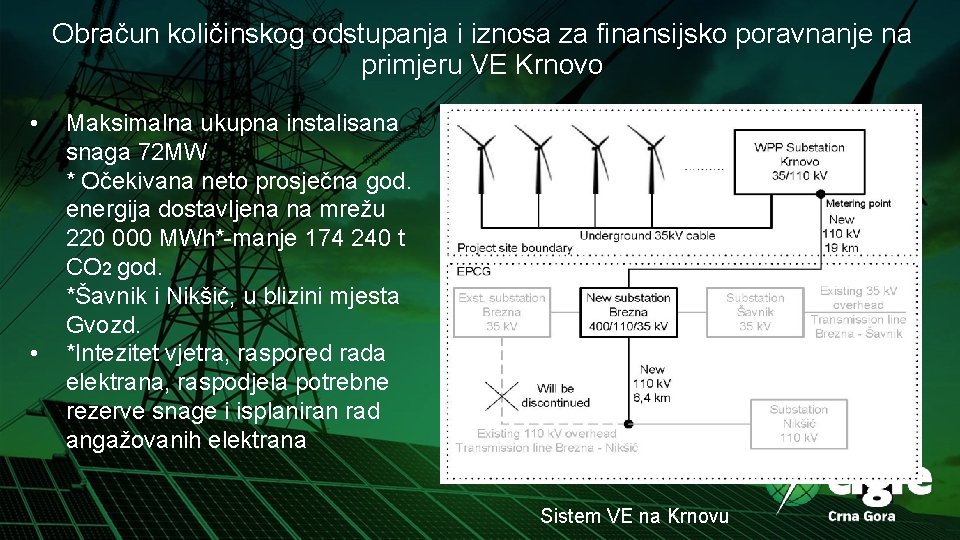 Obračun količinskog odstupanja i iznosa za finansijsko poravnanje na primjeru VE Krnovo • •