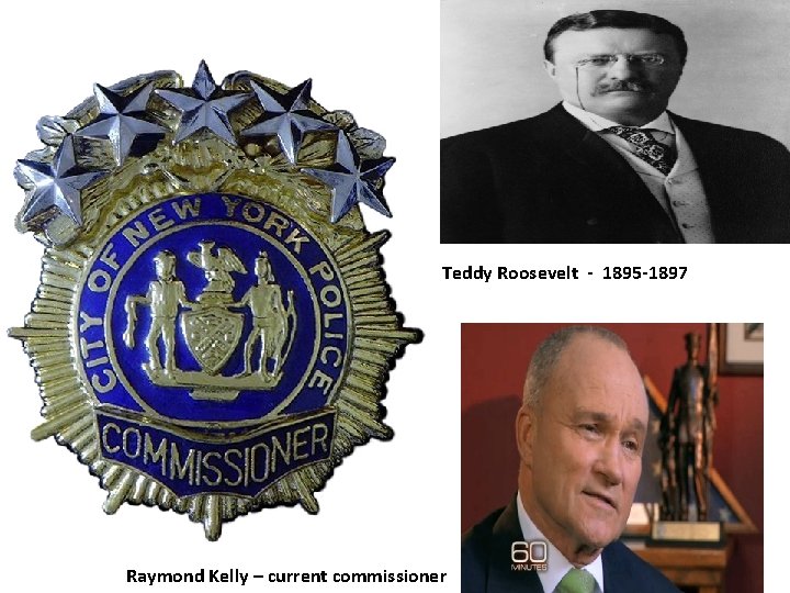Teddy Roosevelt - 1895 -1897 Raymond Kelly – current commissioner 