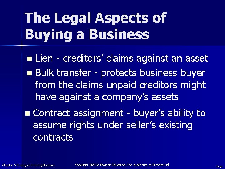 The Legal Aspects of Buying a Business Lien - creditors’ claims against an asset