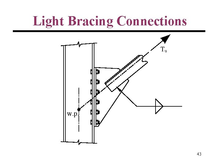 Light Bracing Connections Tu w. p. 43 