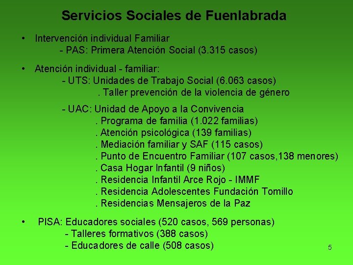 Servicios Sociales de Fuenlabrada • Intervención individual Familiar - PAS: Primera Atención Social (3.