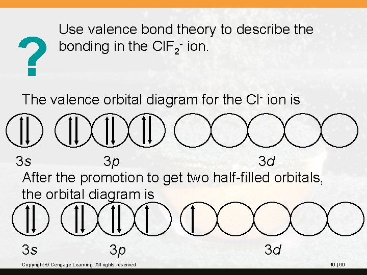 ? Use valence bond theory to describe the bonding in the Cl. F 2