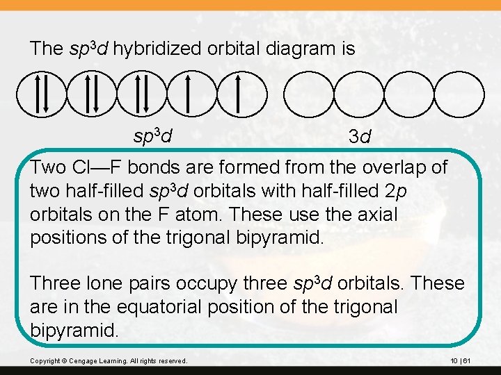 The sp 3 d hybridized orbital diagram is sp 3 d 3 d Two