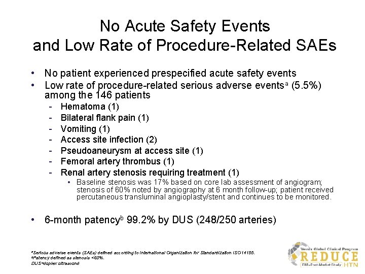 No Acute Safety Events and Low Rate of Procedure-Related SAEs • No patient experienced
