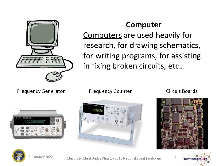 Computers are used heavily for research, for drawing schematics, for writing programs, for assisting