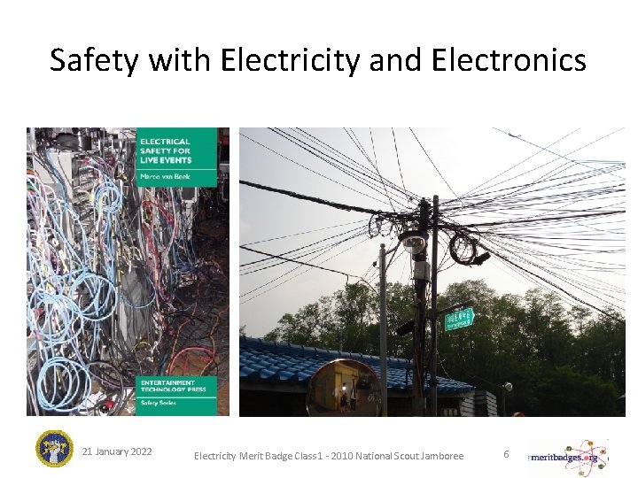 Safety with Electricity and Electronics 21 January 2022 Electricity Merit Badge Class 1 -