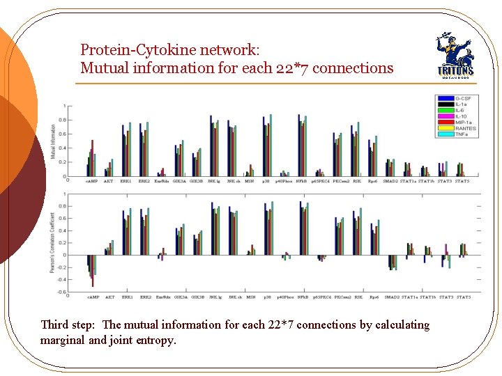 Protein-Cytokine network: Mutual information for each 22*7 connections Third step: The mutual information for