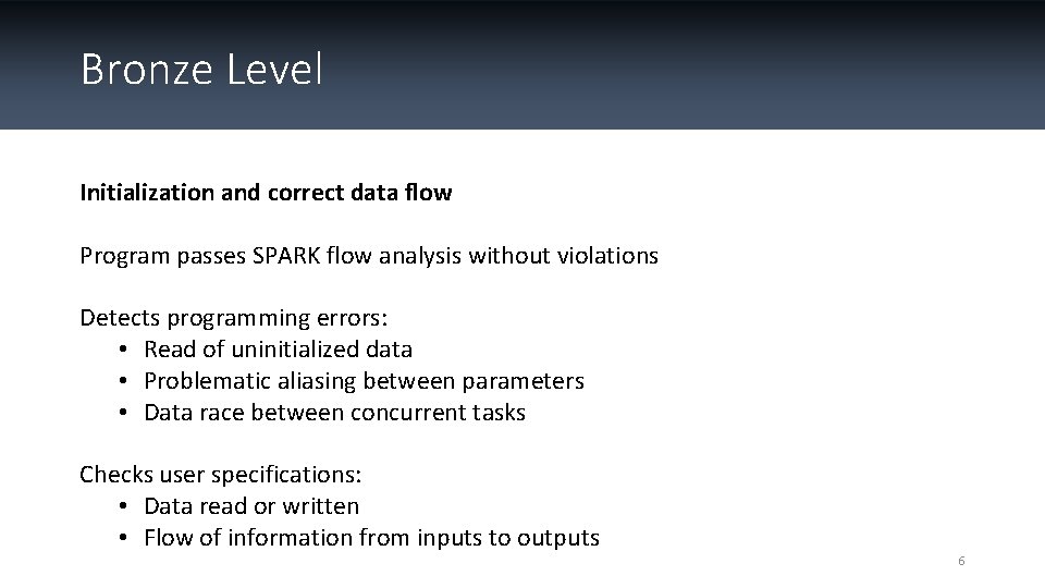 Bronze Level Initialization and correct data flow Program passes SPARK flow analysis without violations
