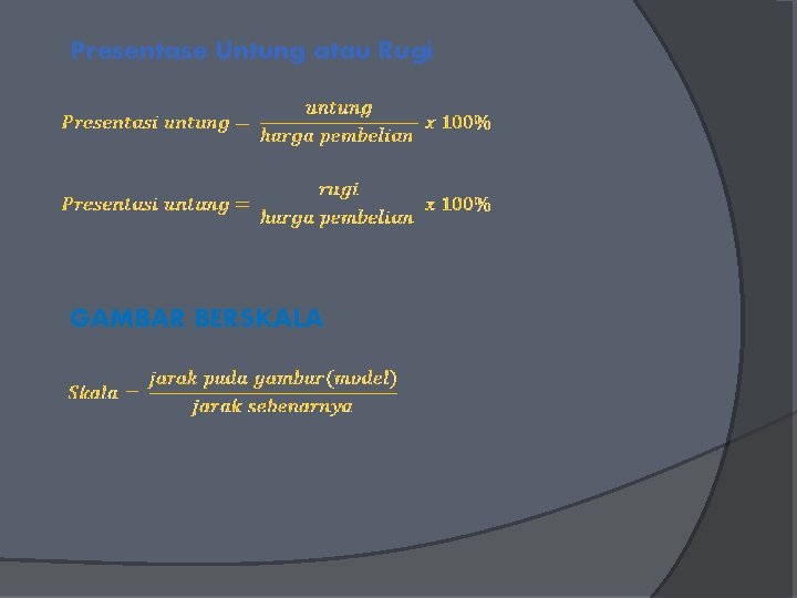 Presentase Untung atau Rugi GAMBAR BERSKALA 