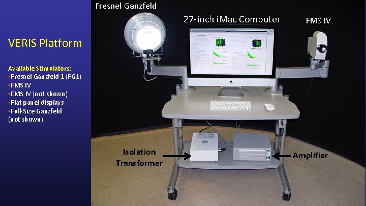 Fresnel Ganzfeld 27 -inch i. Mac Computer FMS IV VERIS Platform Available Stimulators: •