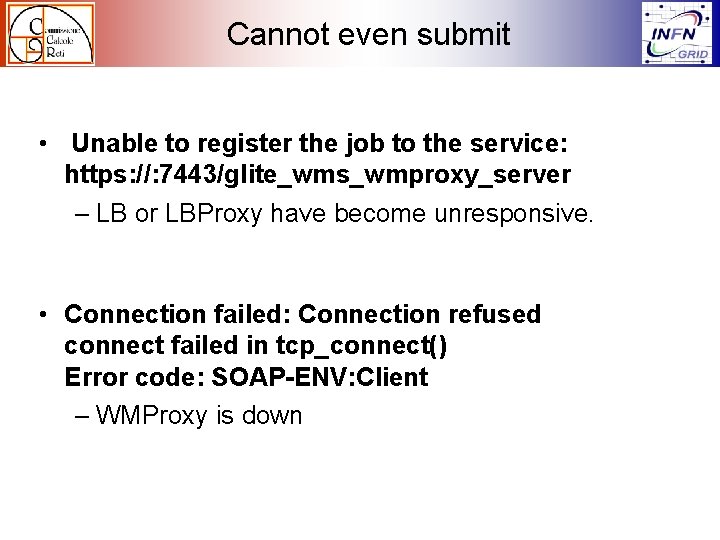 Cannot even submit • Unable to register the job to the service: https: //: