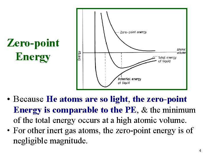 Zero-point Energy • Because He atoms are so light, the zero-point Energy is comparable