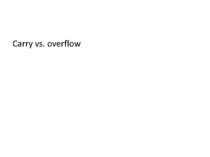 Carry vs. overflow 