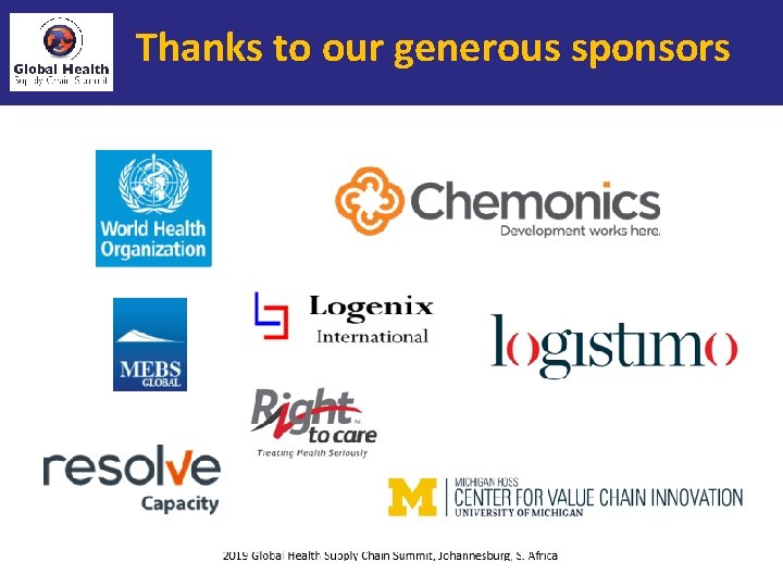 Thanks to our generous sponsors 