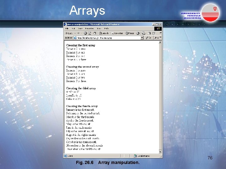 Arrays Fig. 26. 6 Array manipulation. 76 