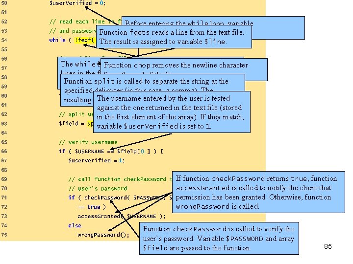 Before entering the while loop, variable Function$user. Verified fgets reads a line from the