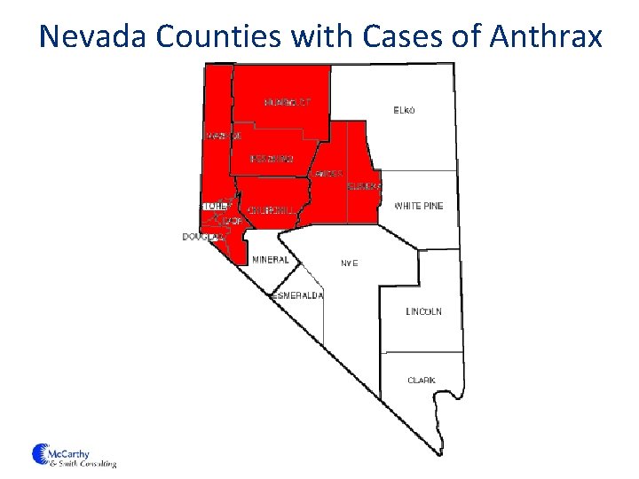 Nevada Counties with Cases of Anthrax 