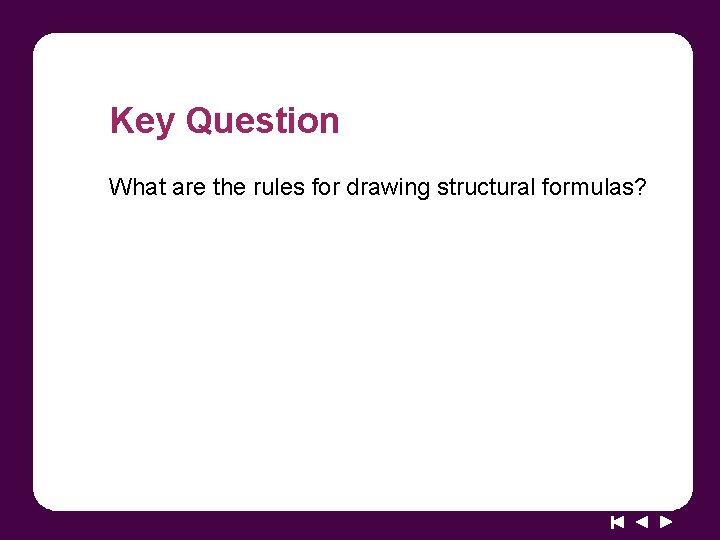 Key Question What are the rules for drawing structural formulas? 