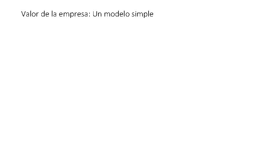 Valor de la empresa: Un modelo simple 
