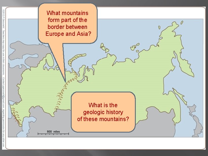 What mountains form part of the border between Europe and Asia? What is the