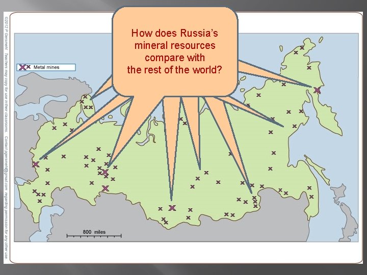 How does Russia’s mineral resources compare with the rest of the world? 