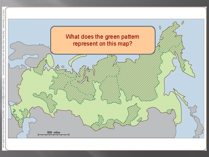 What does the green pattern represent on this map? 