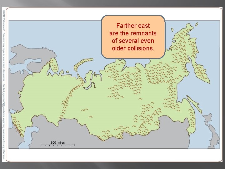 Farther east are the remnants of several even older collisions. 