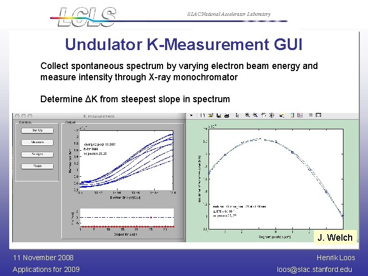 SLAC National Accelerator Laboratory Undulator K-Measurement GUI Collect spontaneous spectrum by varying electron beam