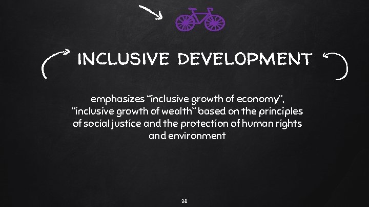 inclusive development emphasizes “inclusive growth of economy”, “inclusive growth of wealth” based on the