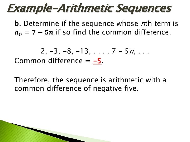 Example-Arithmetic Sequences 