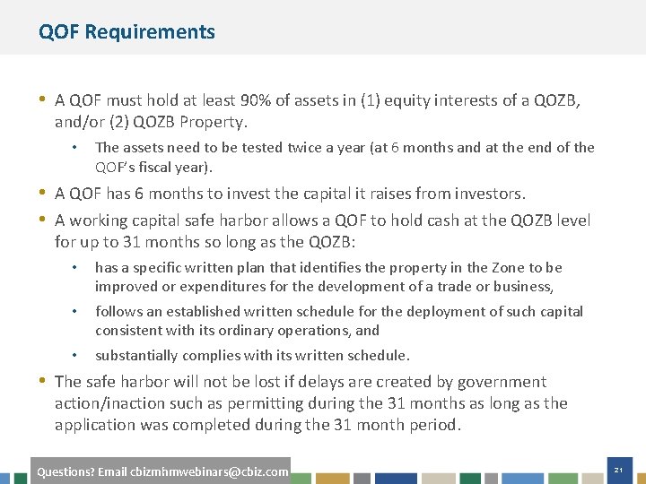 QOF Requirements • A QOF must hold at least 90% of assets in (1)