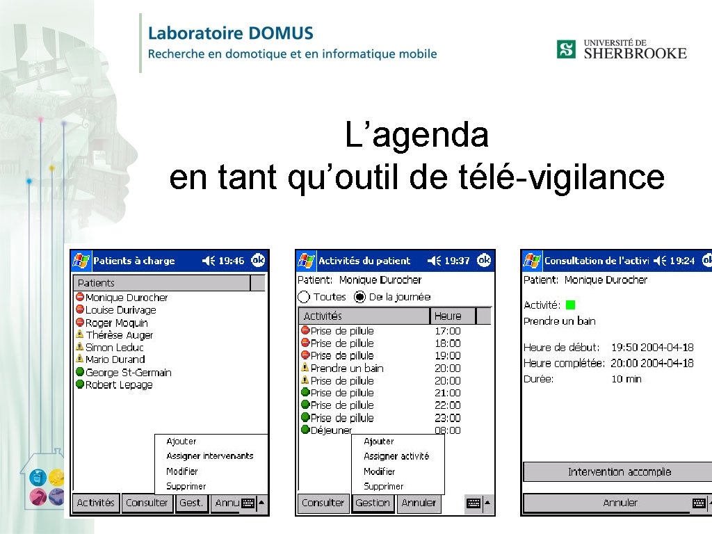 L’agenda en tant qu’outil de télé-vigilance 