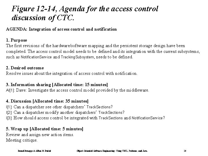 Figure 12 -14, Agenda for the access control discussion of CTC. AGENDA: Integration of