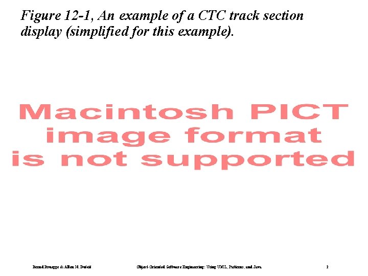 Figure 12 -1, An example of a CTC track section display (simplified for this