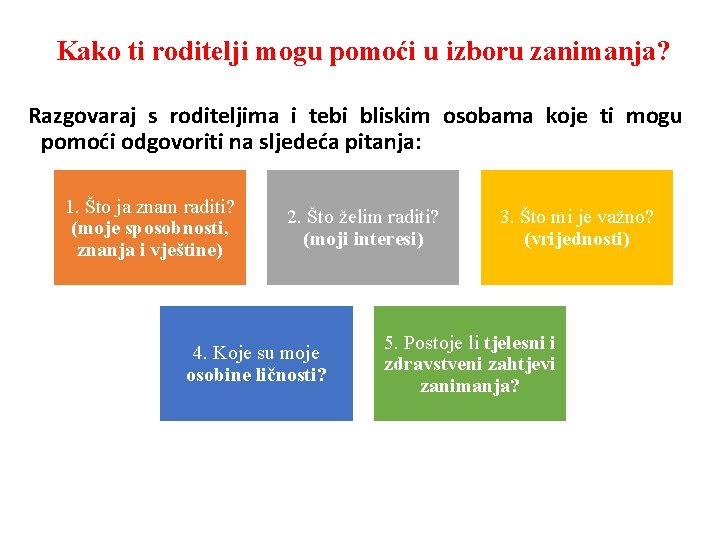 Kako ti roditelji mogu pomoći u izboru zanimanja? Razgovaraj s roditeljima i tebi bliskim