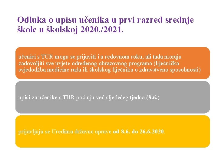 Odluka o upisu učenika u prvi razred srednje škole u školskoj 2020. /2021. učenici