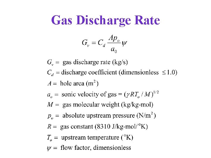 Gas Discharge Rate 