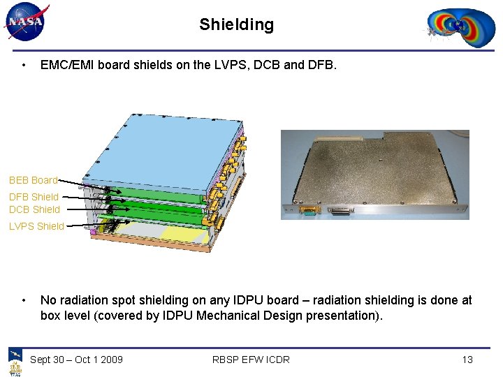 Shielding • EMC/EMI board shields on the LVPS, DCB and DFB. BEB Board DFB