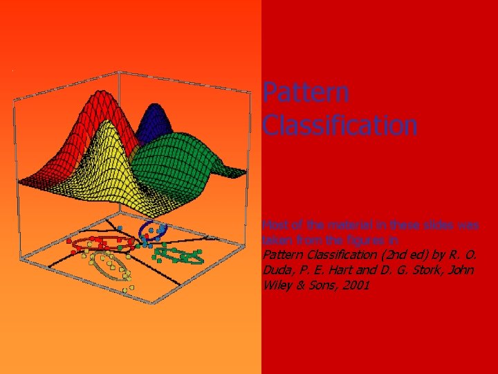 Pattern Classification Most of the material in these slides was taken from the figures