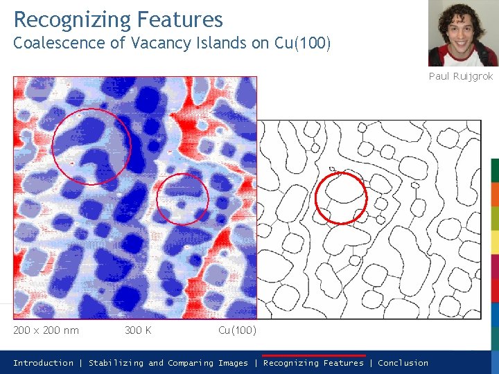 Recognizing Features Coalescence of Vacancy Islands on Cu(100) Paul Ruijgrok 200 x 200 nm