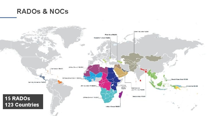 RADOs & NOCs 15 RADOs 123 Countries 